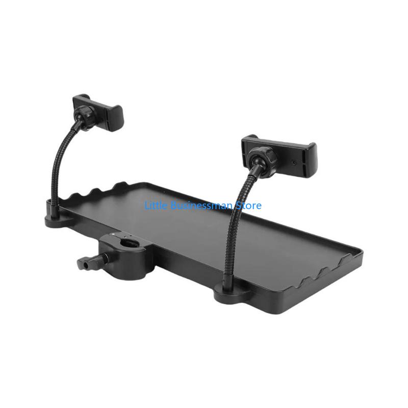 Desk Setup With Mic - Baki Pengatur Meja ABS untuk Pipa