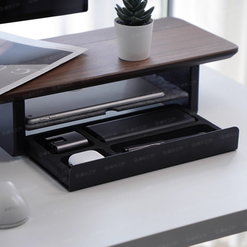 Desk Setup In Office - Rak Monitor dengan Laci Penyimpanan, Organizer