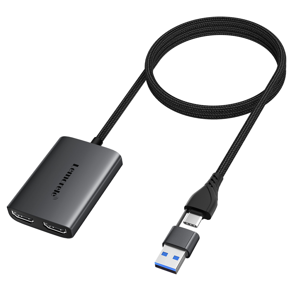Desk Setup Usb Hub - Lemorele Adaptor HDMI Ganda 4K Tipe