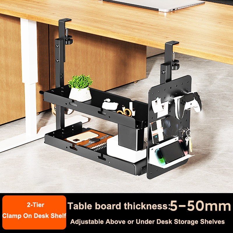 Desk Setup Productivity - Rak Penyimpanan 2 Tingkat 14 Inci