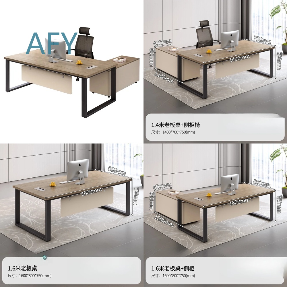 L Shaped Desk Setup - Set Meja Eksekutif untuk Workstation Kantor
