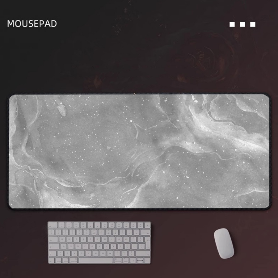 Desk Setup Grey - Alas Mouse Gaming Abu-abu Marmer Besar,