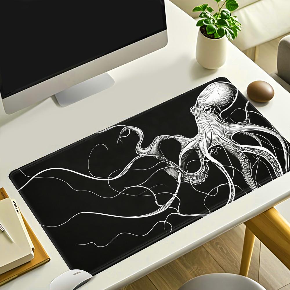 Desk Setup In Office - HYBXAXC Octopus Mouse Pad, Alas Meja