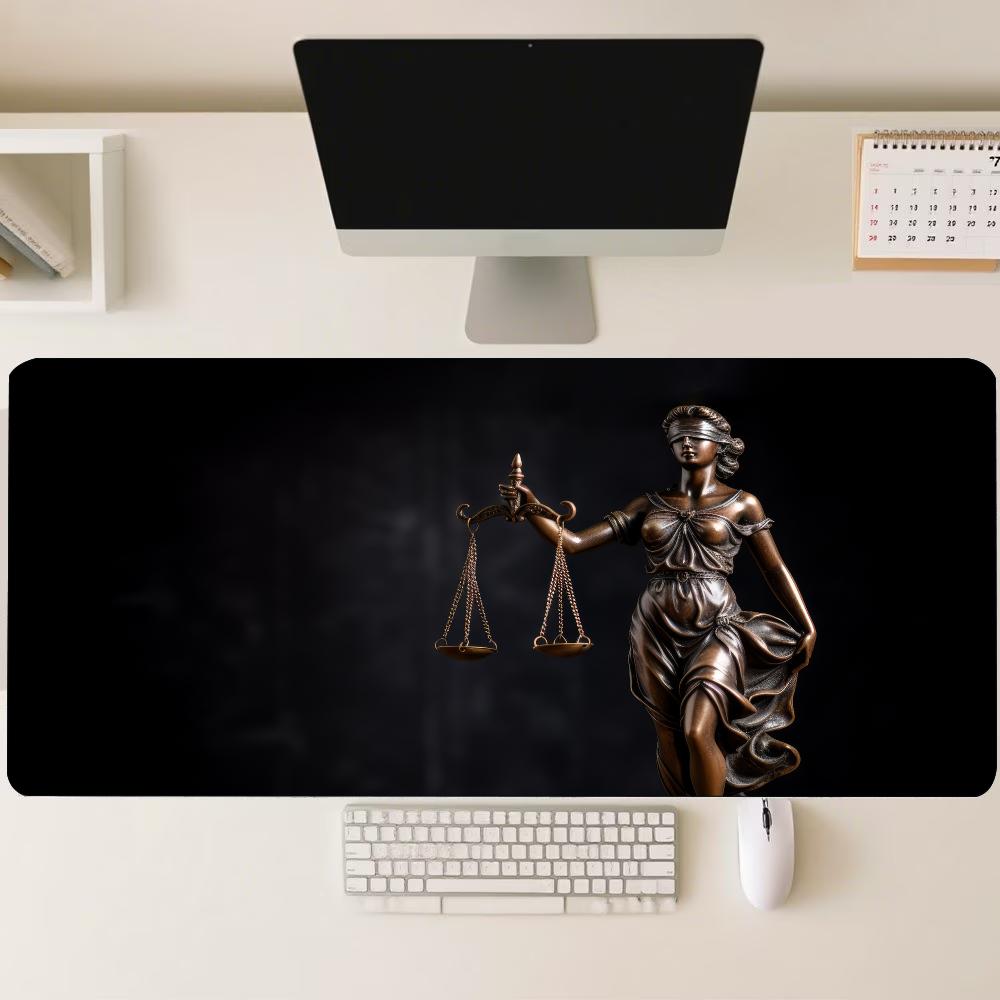 Desk Setup In Office - Alas Mouse Meja Besar Bertema Patung