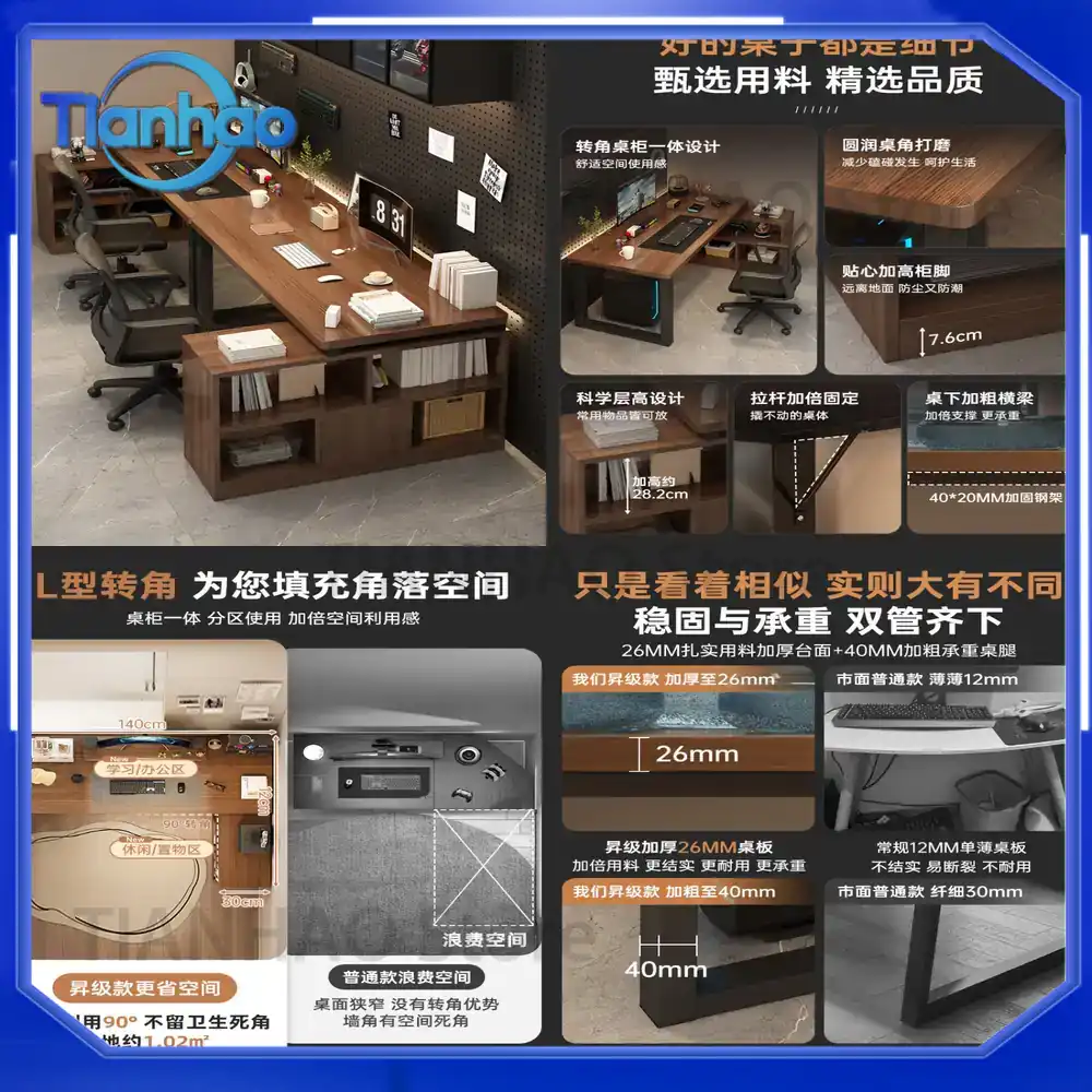 L Shaped Desk Setup - Meja Gaming Bentuk L dengan Rak