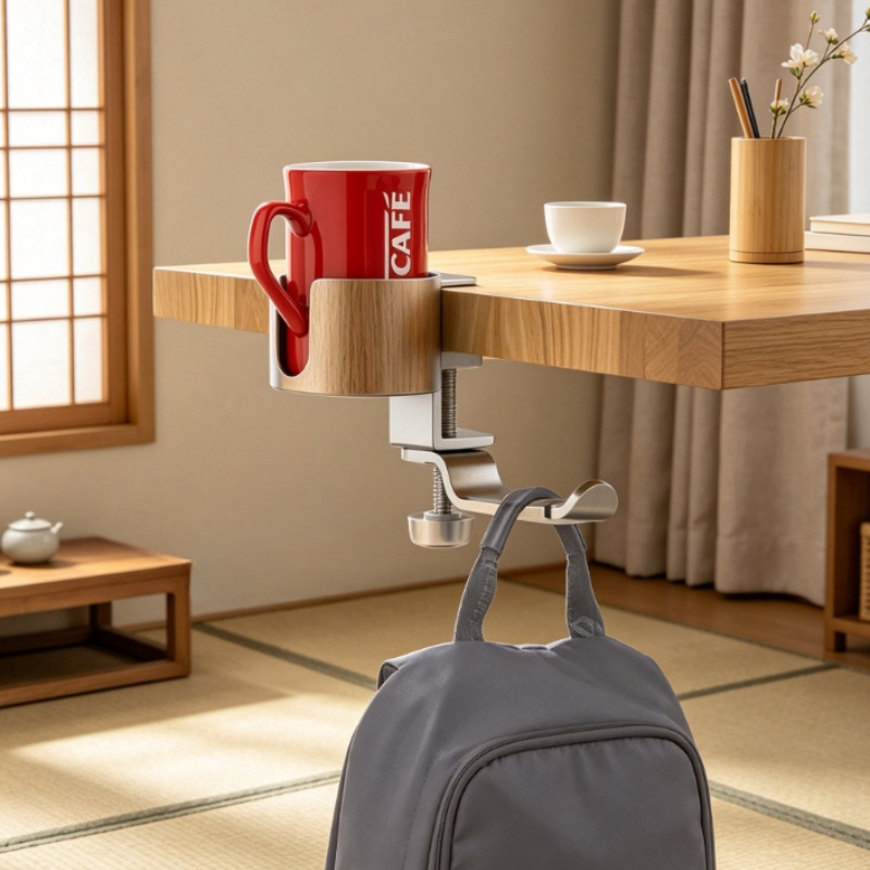 Desk Setup In Office - Penyangga Cangkir Putar Premium dari Aluminium