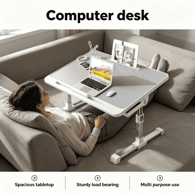 L Shaped Desk Setup - Meja Kantor Kamar Tidur Kompak, Meja