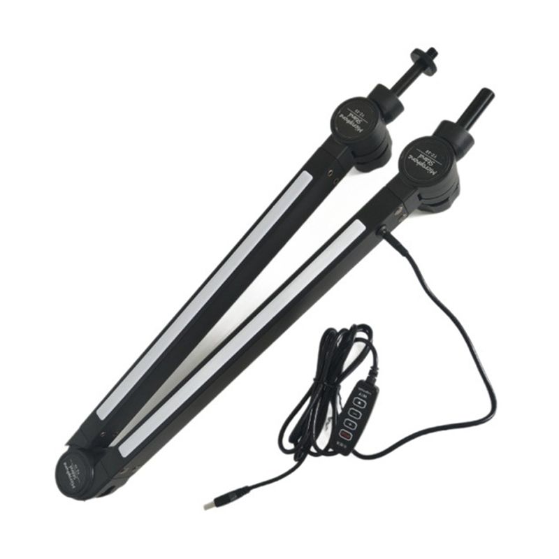 Desk Setup With Mic - Statif Gunting Suspensi Putar Dengan Lampu