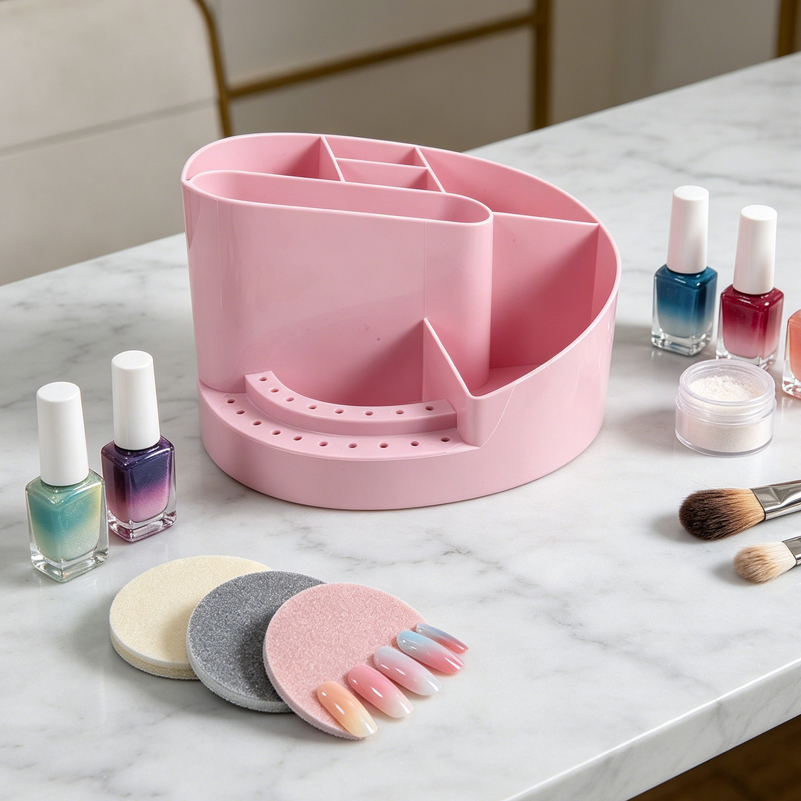Desk Setup Organization - Kotak Penyimpanan Organizer Kuku 7 Kompartemen