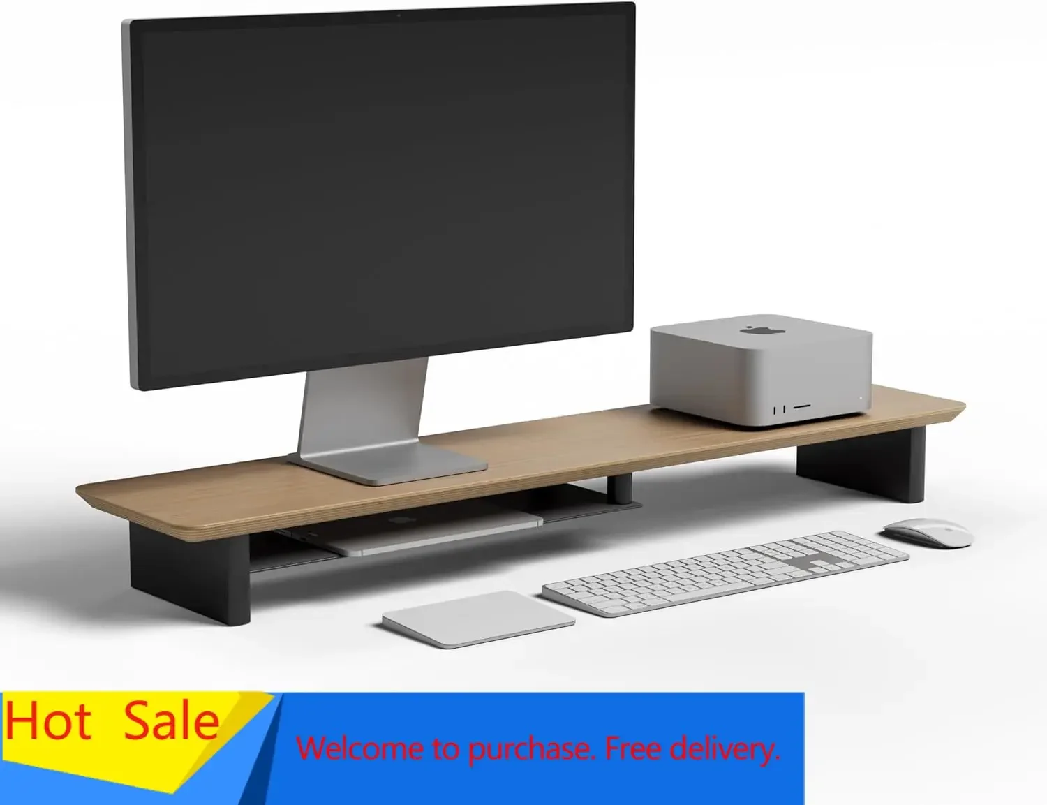 Desk Setup Ergonomics - Meja Ergonomis Dua Tingkat White Oak