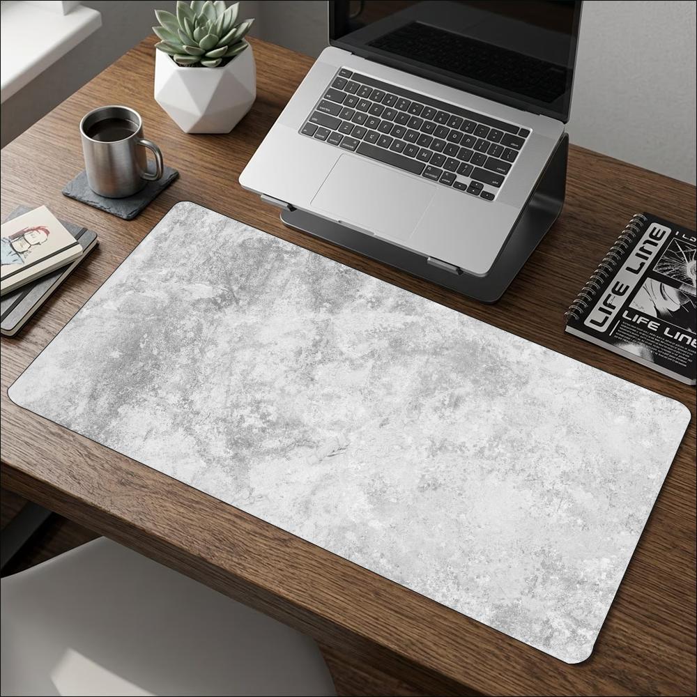 Desk Setup Grey - Alas Mouse Besar Minimalis Tekstur Marmer
