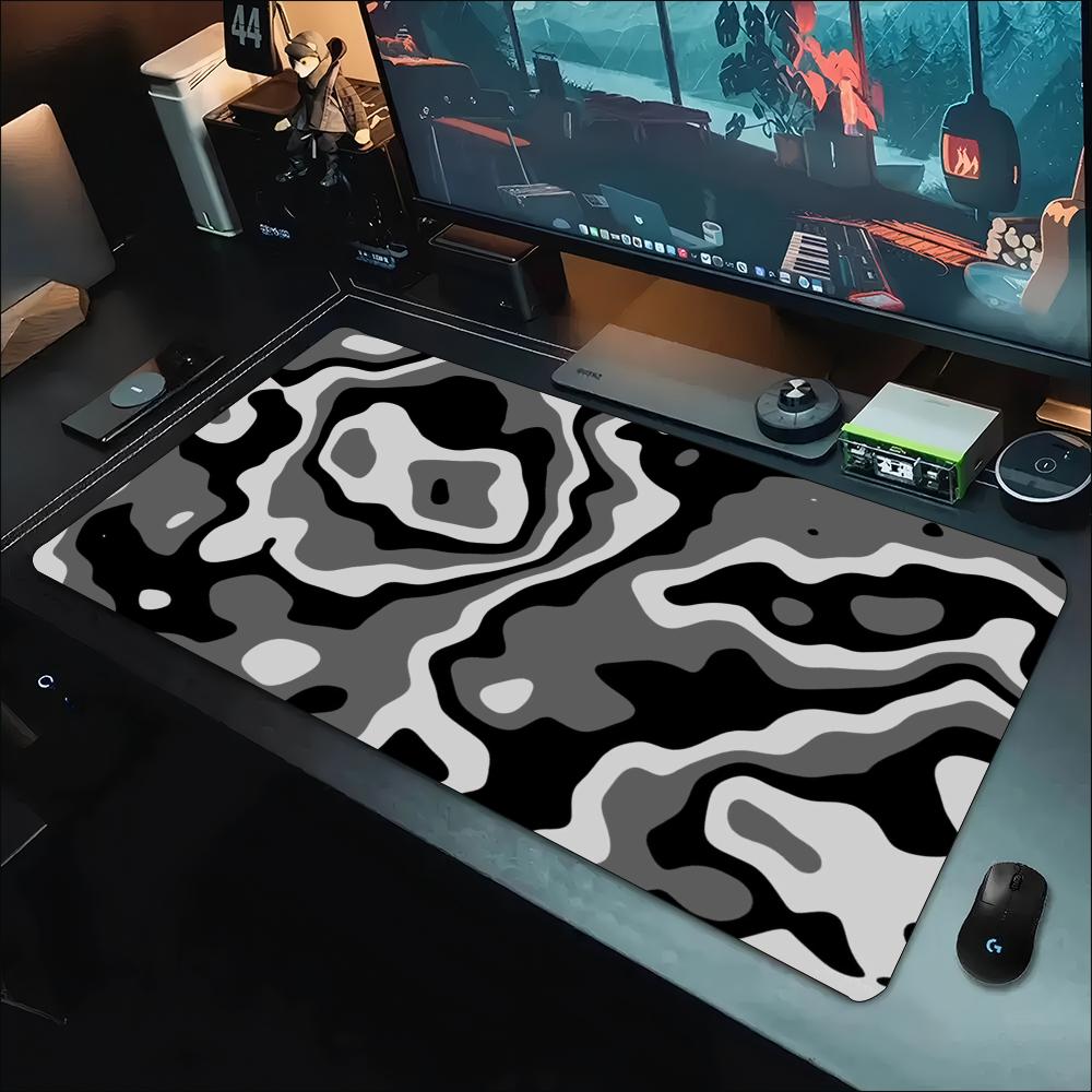 Alas Meja Abu-abu Putih dengan - Work Desk Home Setup ulasan dan harga