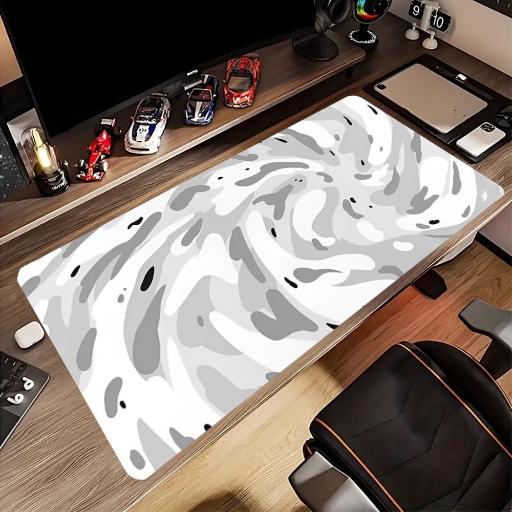 Alas Meja Abu-abu Putih dengan - Work Desk Home Setup ulasan dan harga