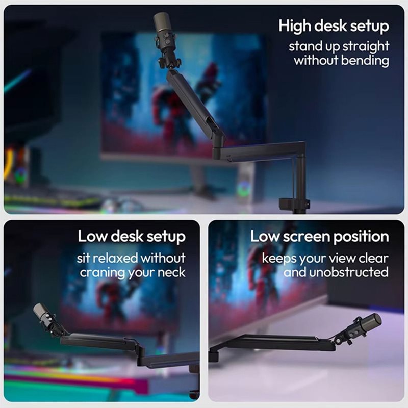 PHILE-ZJ05 Tiang Mikrofon yang - Desk Setup With Mic ulasan dan harga
