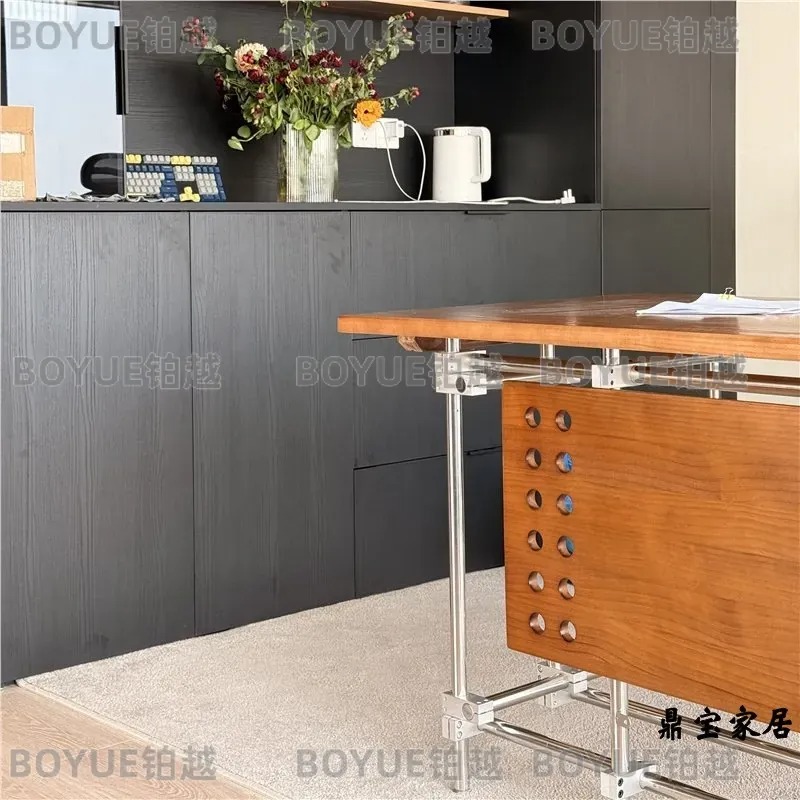 Meja Komputer Kayu Solid Bauha - L Shaped Desk Setup ulasan dan harga