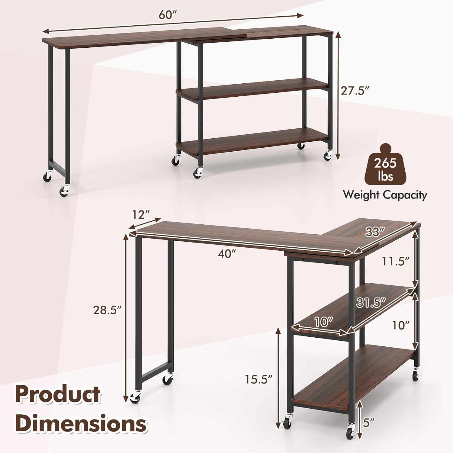 360 °   Meja Samping Putar den - Desk Setup For Laptop ulasan dan harga