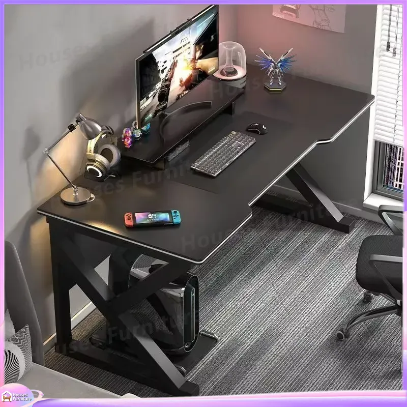 Meja Gaming Cafe Metal Hitam M - L Shaped Desk Setup ulasan dan harga