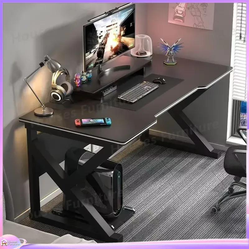 Meja Gaming Cafe Metal Hitam M - L Shaped Desk Setup ulasan dan harga