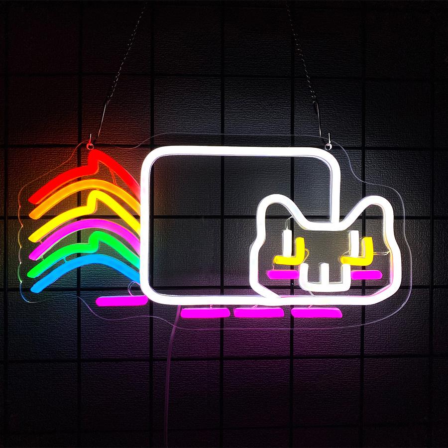 Lampu Neon LED Kucing Pelangi, - Ambient Light Bar Usb ulasan dan harga