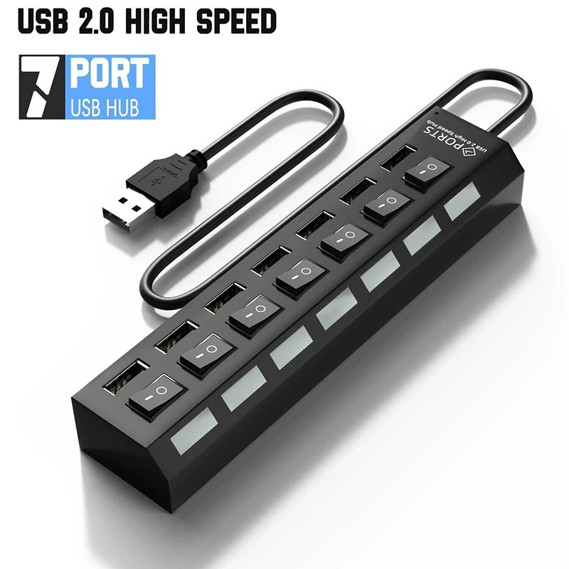 7 in 1 USB 3.0 Hub Multi USB S - Desk Setup Usb Hub ulasan dan harga