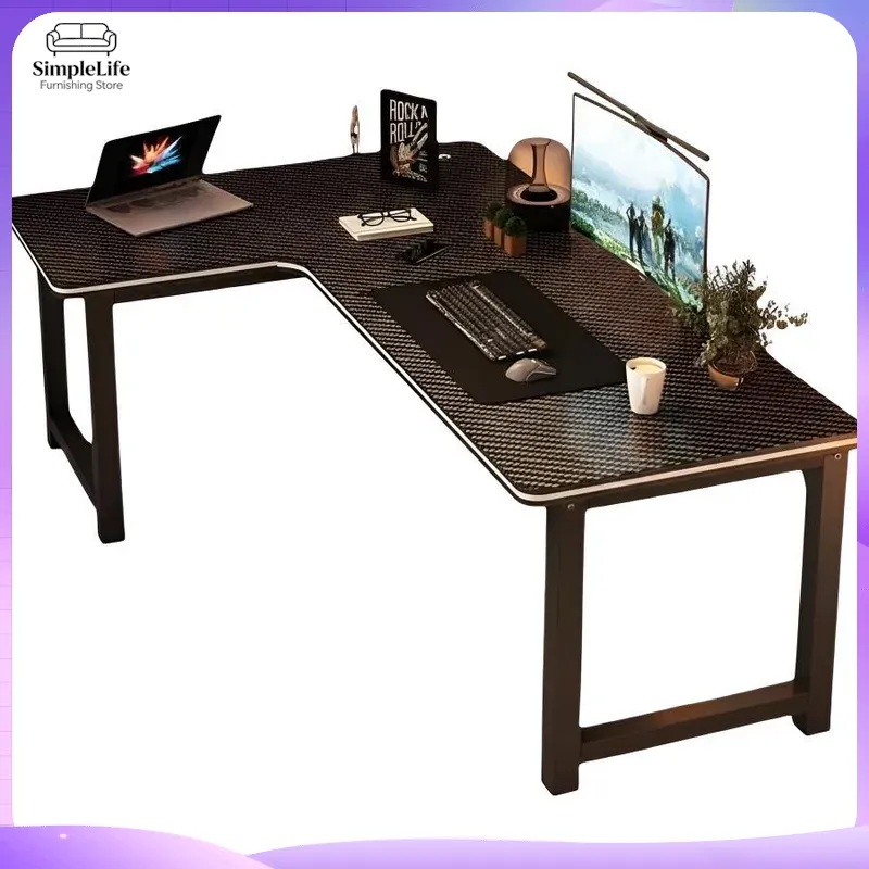 Meja Gaming Sudut dengan Rak P - Desk Setup In Office ulasan dan harga