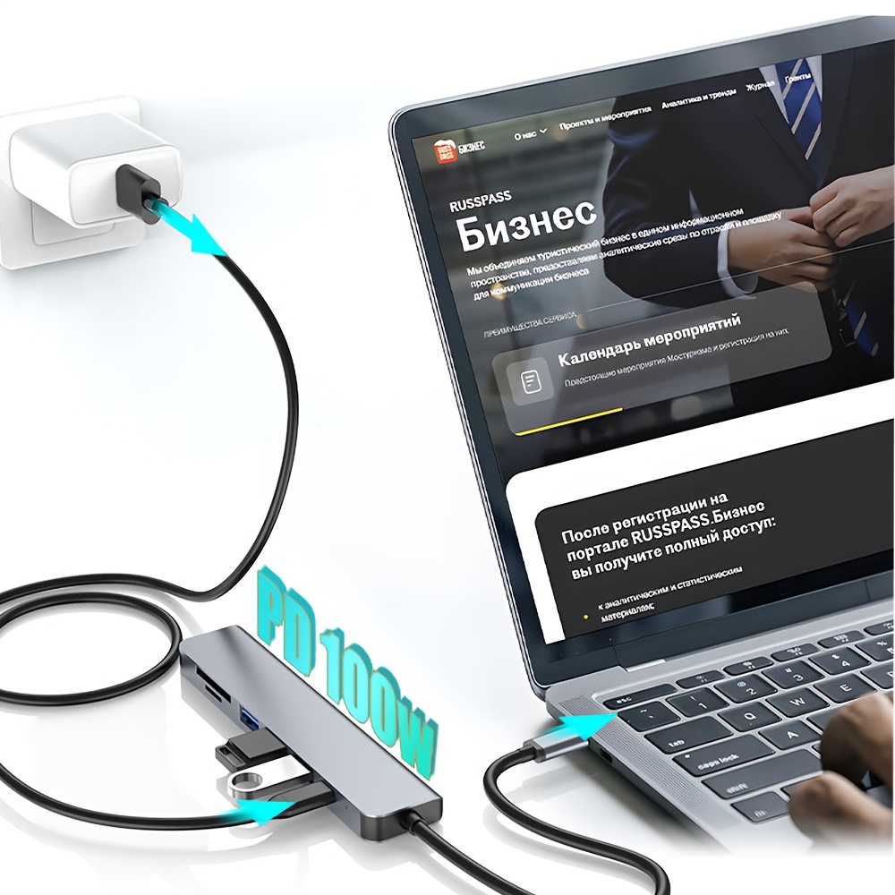 7 in 1 USB C Hub ke 4K HDMI-Ko - Desk Setup Usb Hub ulasan dan harga