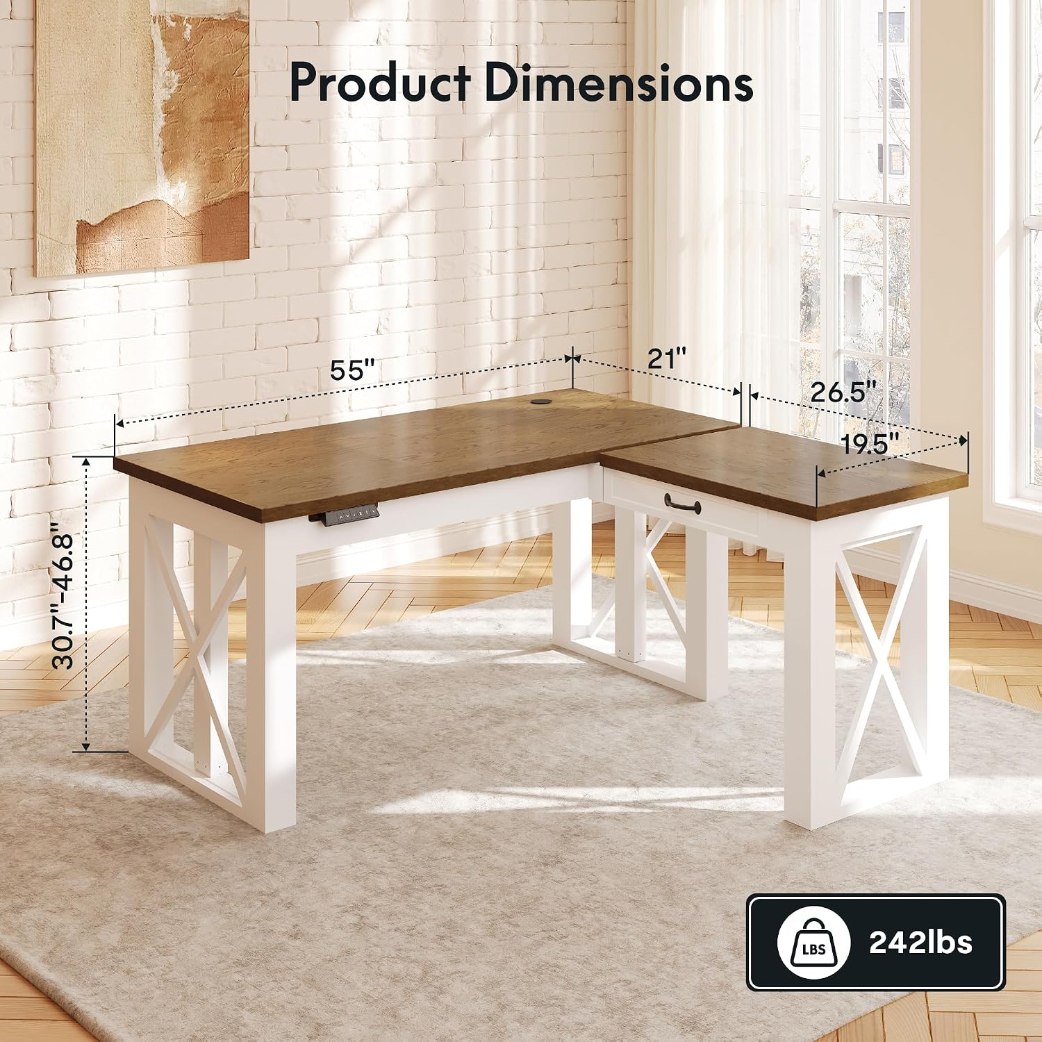 Meja Kerja Berbentuk L dengan  - L Shaped Desk Setup ulasan dan harga