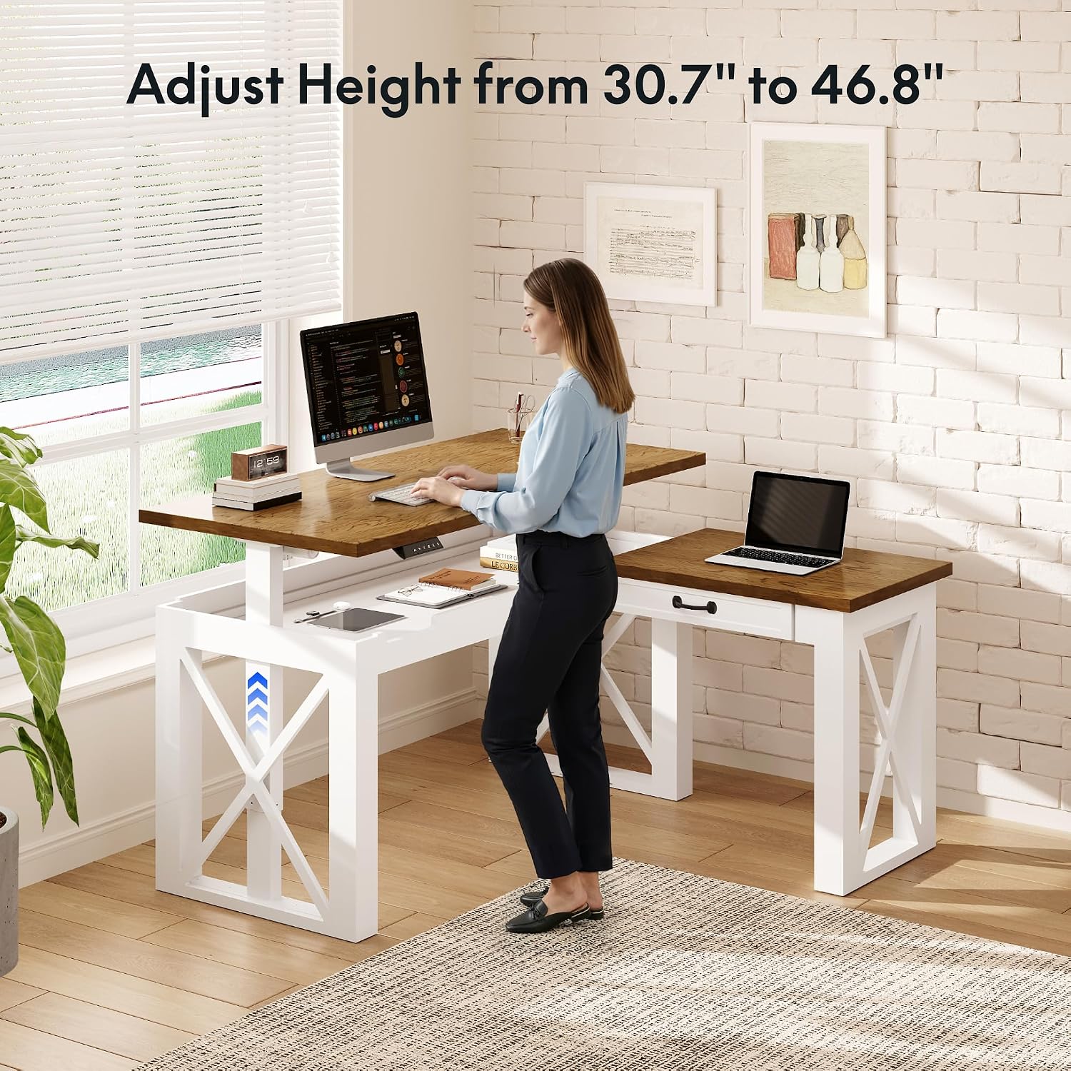 Meja Kerja Berbentuk L dengan  - L Shaped Desk Setup ulasan dan harga