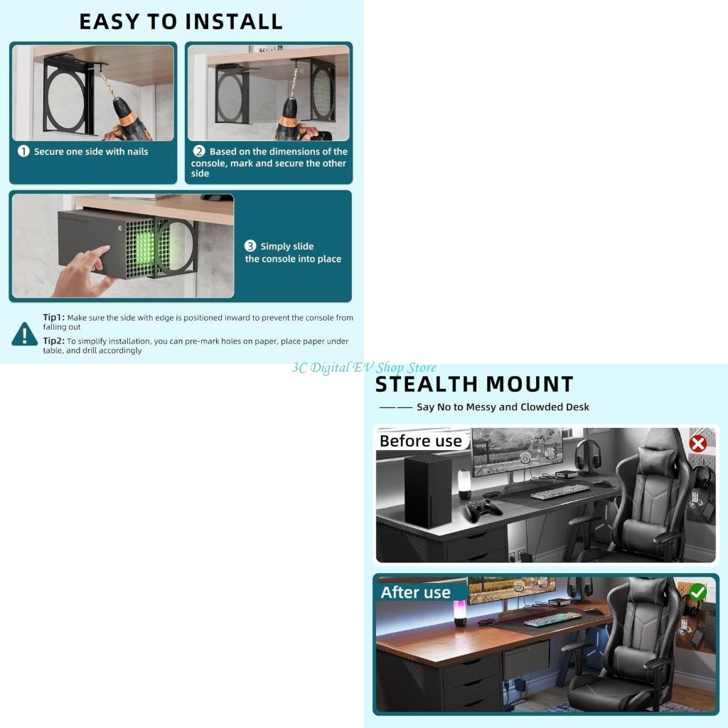 E74D Penyangga Braket Penyimpa - Gaming Desk Setup Xbox ulasan dan harga