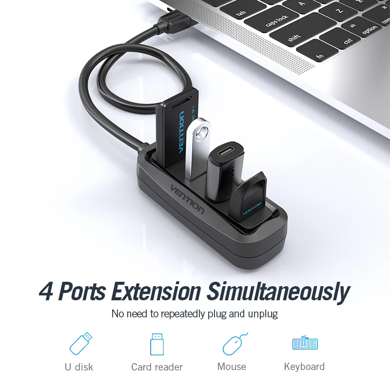 Vention USB 2.0 HUB 4 Port, de - Desk Setup Usb Hub ulasan dan harga