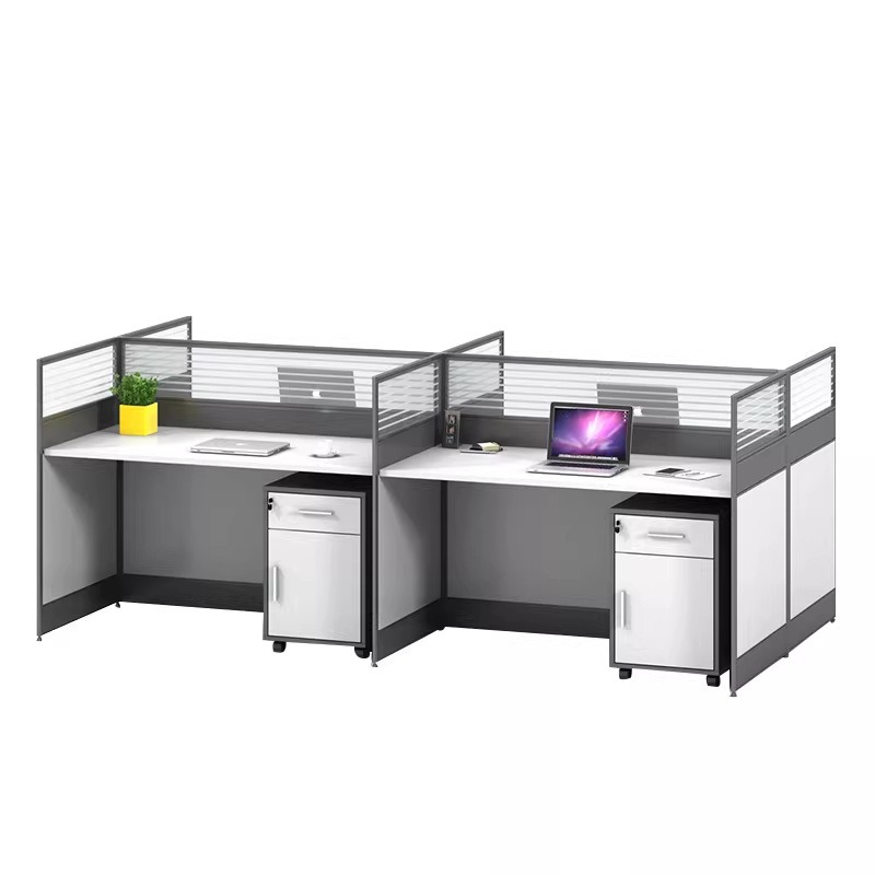 Meja Kantor Putih untuk 2, 4,  - L Shaped Desk Setup ulasan dan harga