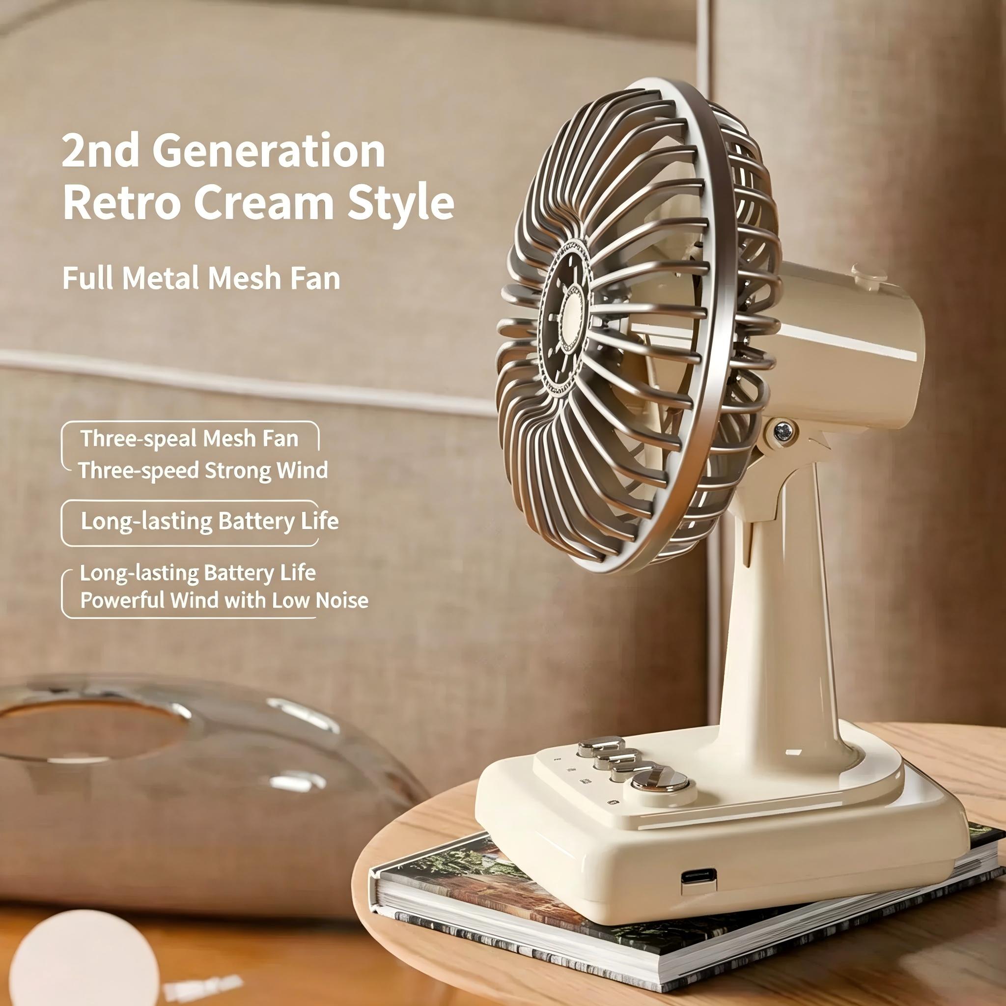 Kipas Meja Retro Alloy 3 Kecep - Fan Desk Small Usb ulasan dan harga