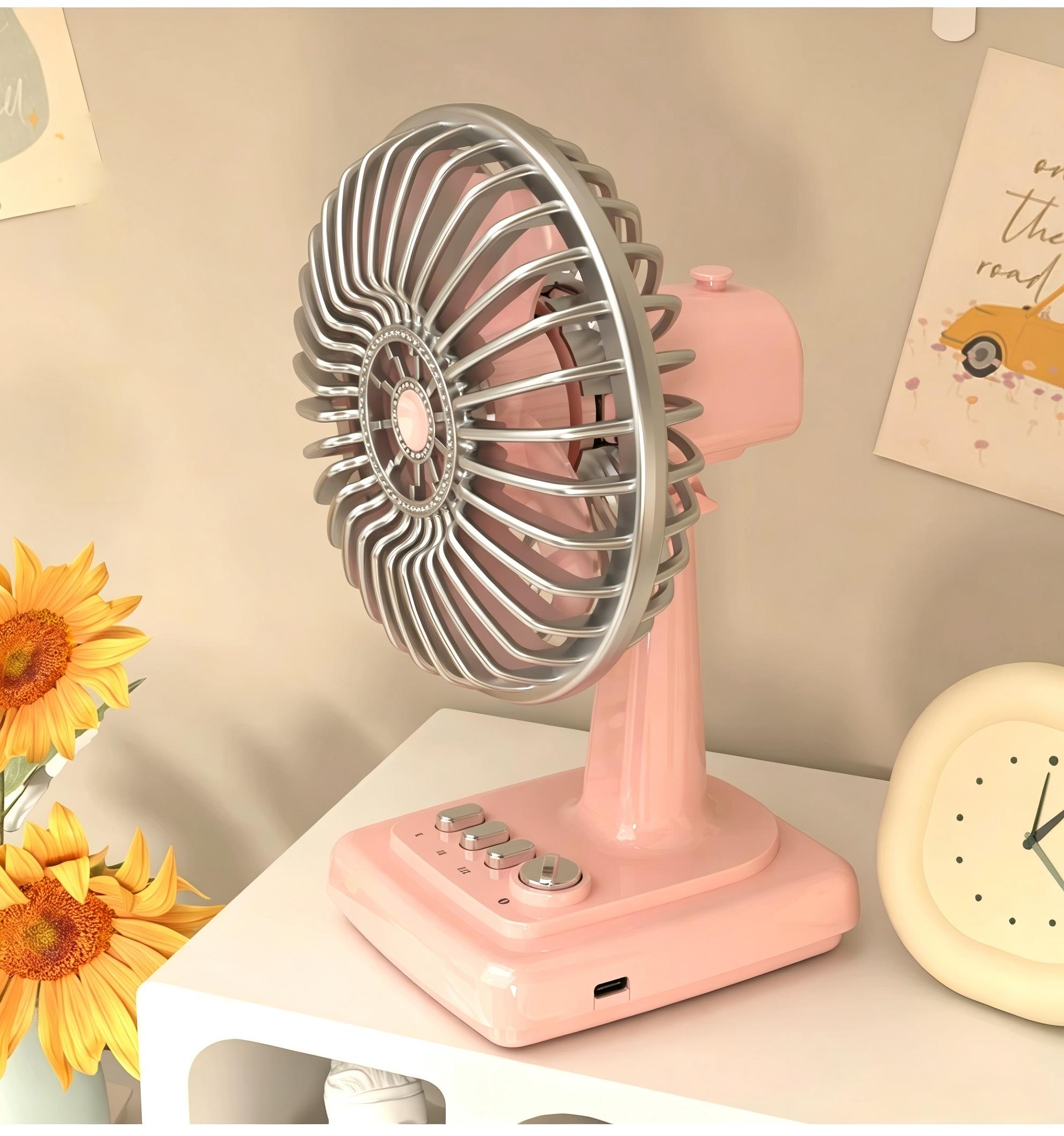 Kipas Meja Retro Alloy 3 Kecep - Fan Desk Small Usb ulasan dan harga