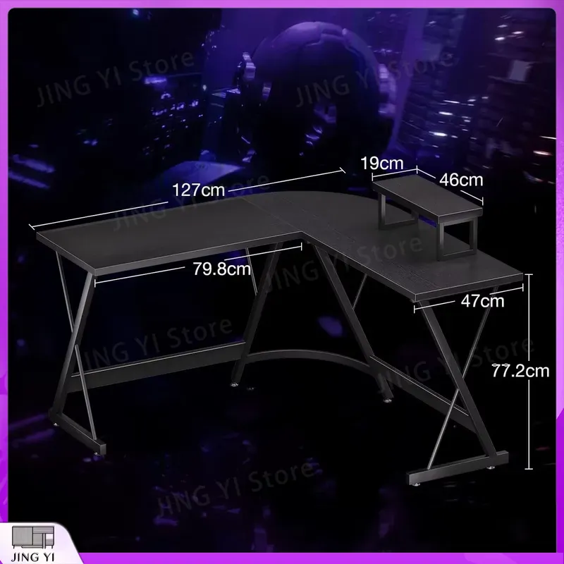 Meja Gaming Bentuk L dengan Du - L Shaped Desk Setup ulasan dan harga