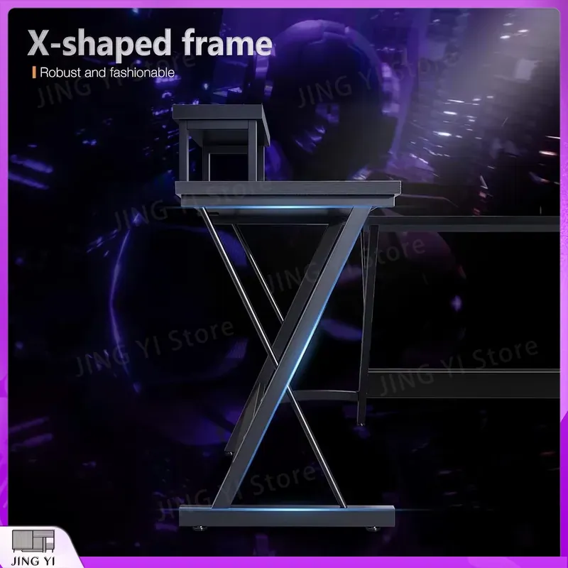 Meja Gaming Bentuk L dengan Du - L Shaped Desk Setup ulasan dan harga