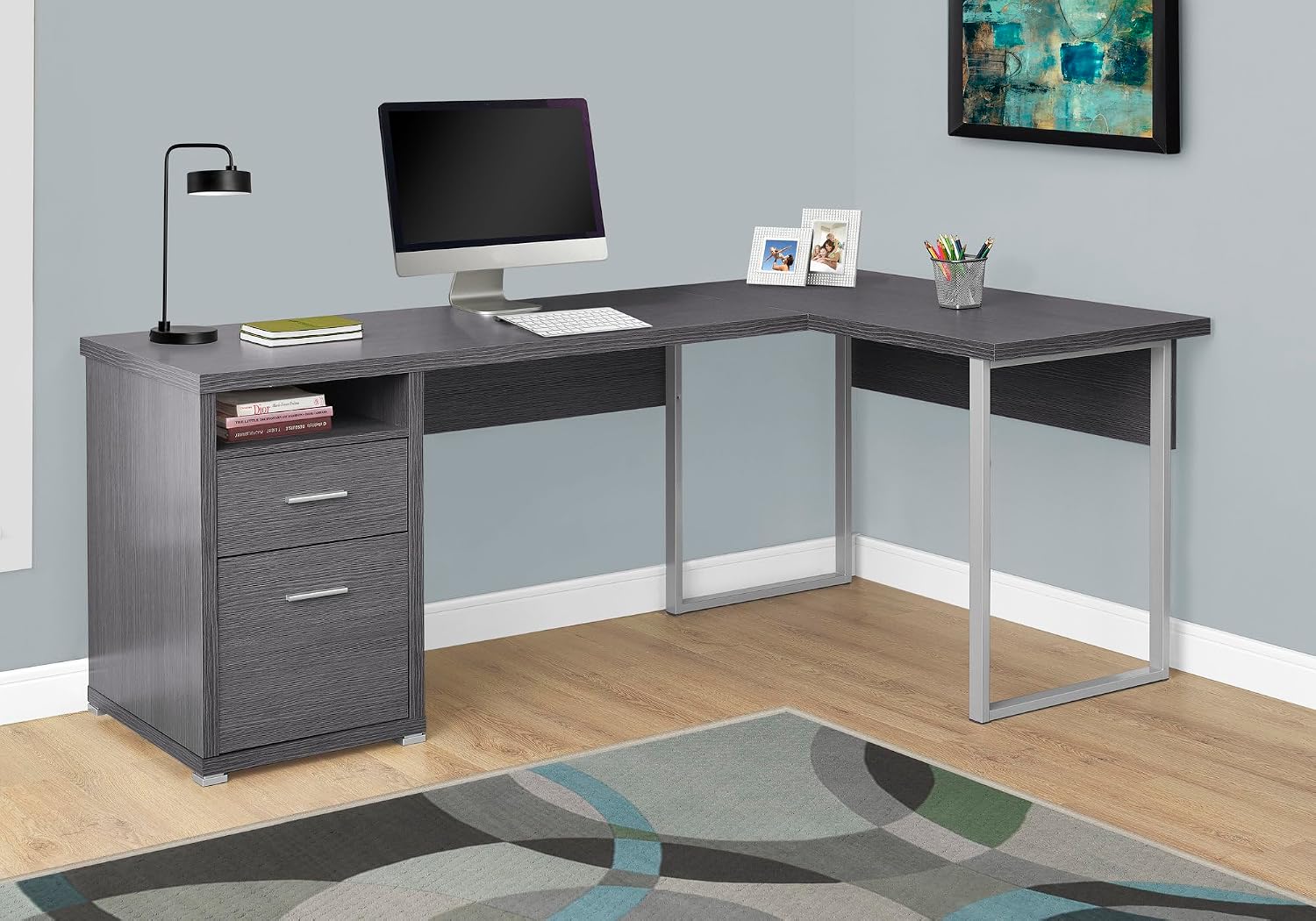 Meja Komputer I 7257, Kantor R - L Shaped Desk Setup ulasan dan harga