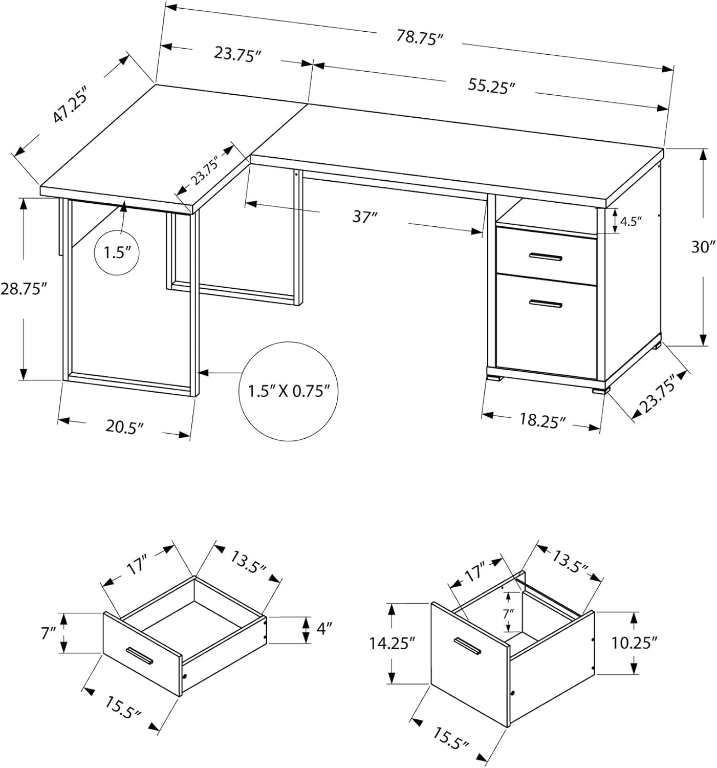 Meja Komputer I 7257, Kantor R - L Shaped Desk Setup ulasan dan harga