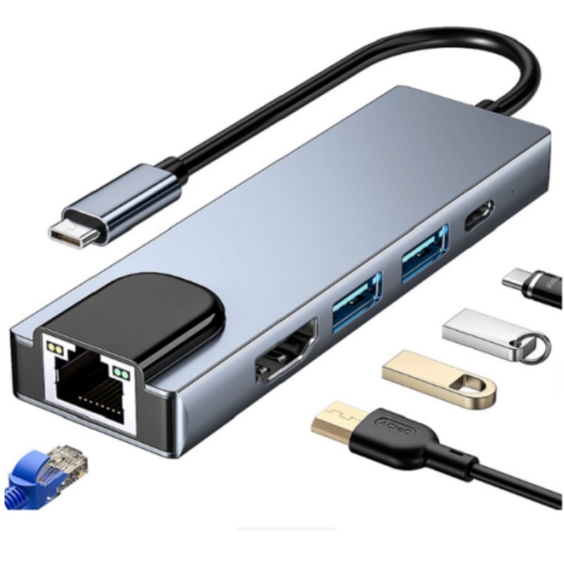Dock Adaptor Laptop Multifungs - Desk Setup Usb Hub ulasan dan harga