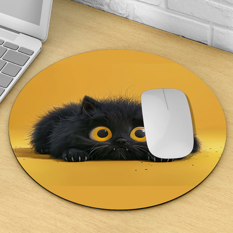 Alas Mouse Bundar Kucing Hitam - Desk Setup In Office ulasan dan harga