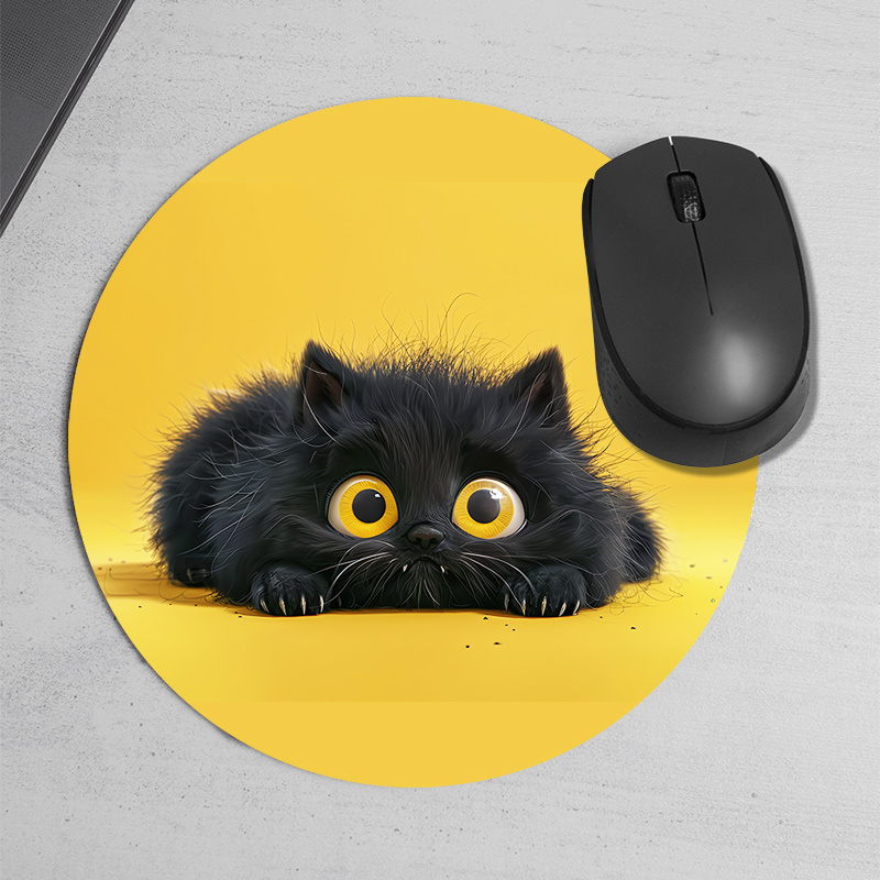 Alas Mouse Bundar Kucing Hitam - Desk Setup In Office ulasan dan harga