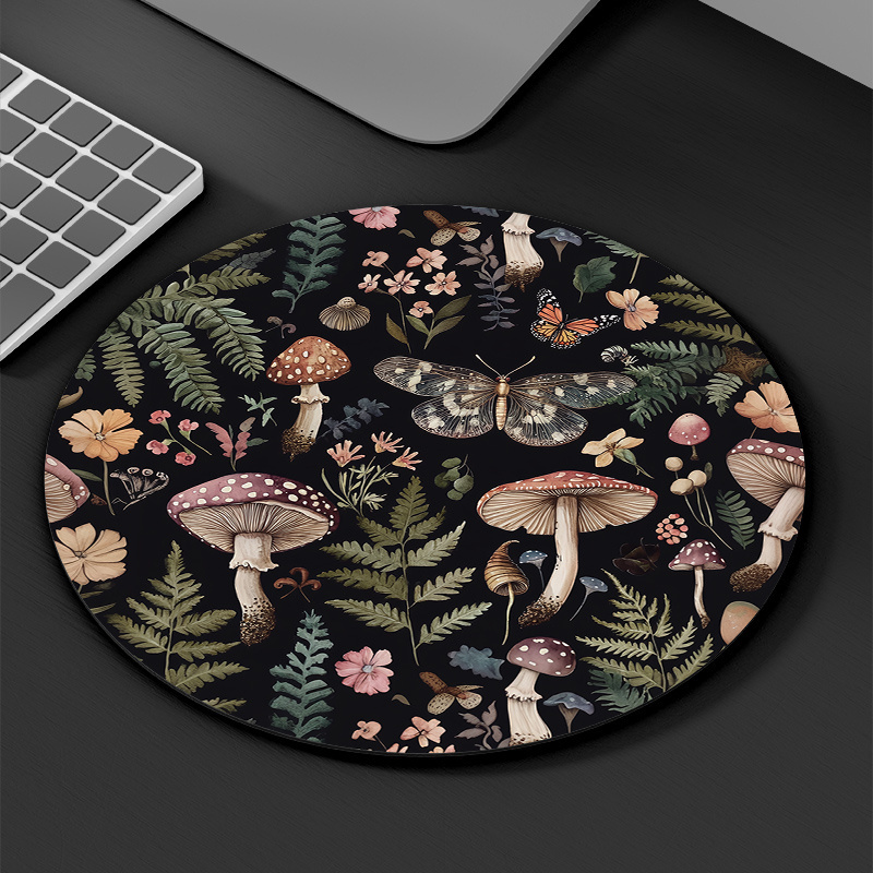 Alas Mouse Bulat Motif Hutan K - Desk Setup In Office ulasan dan harga
